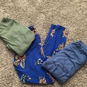 3 pair LuLaRoe one size leggings